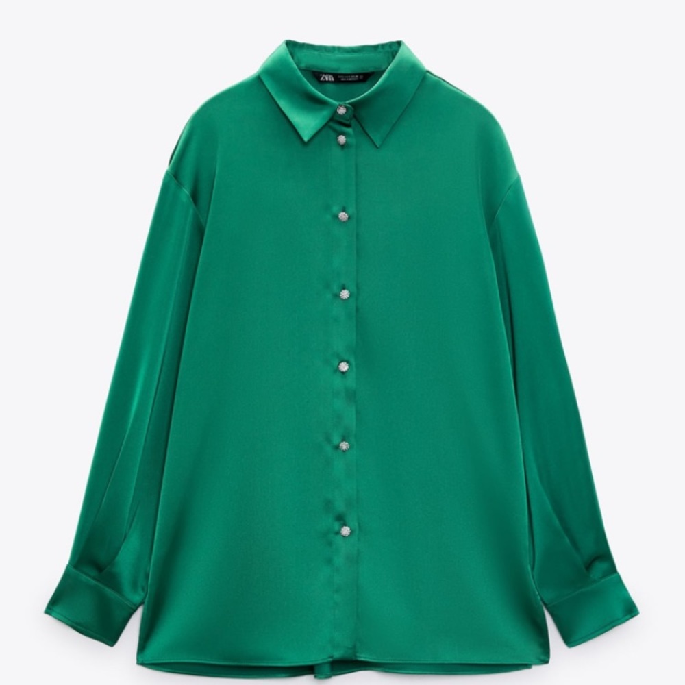 Zara green blouse